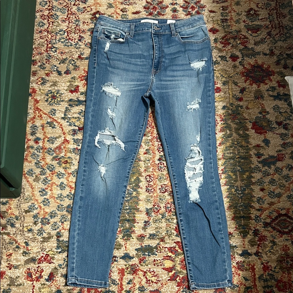 Eunina Light Blue Distressed Skinny Jeans
